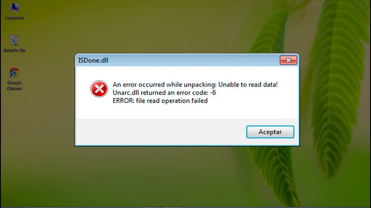 unarc.dll returned an error code 1